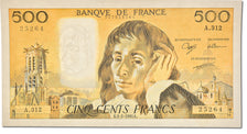 Banknote, France, 500 Francs, 500 F 1968-1993 ''Pascal'', 1990, 1990-02-01