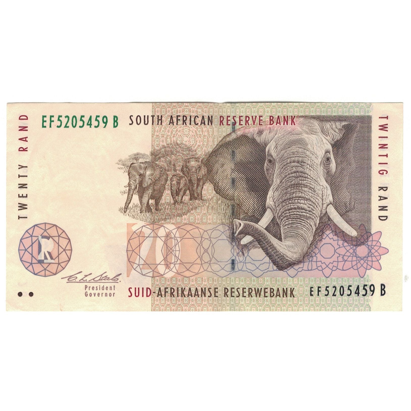 Banknote, South Africa, 20 Rand, KM:124a, AU(55-58)