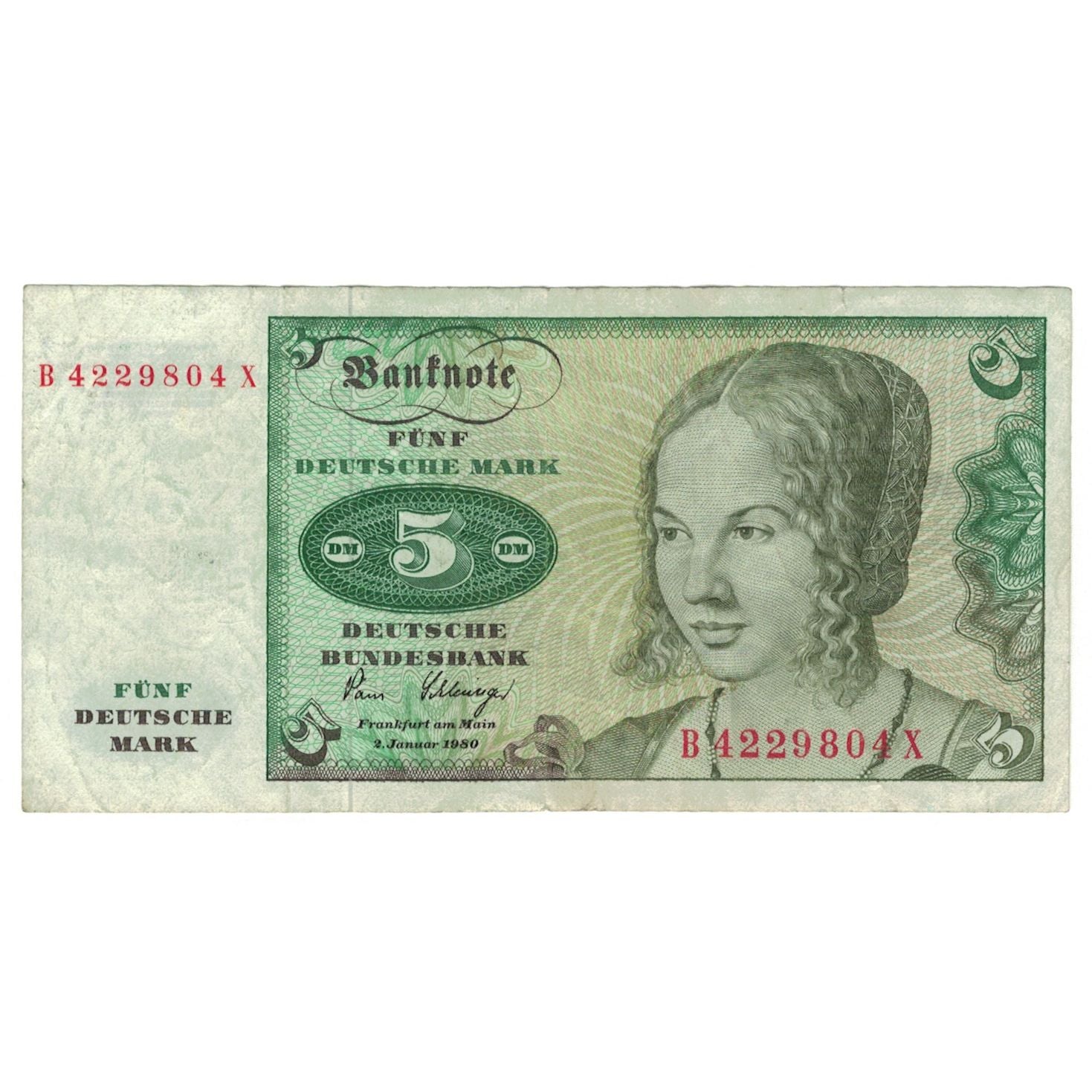 Banknote, GERMANY - FEDERAL REPUBLIC, 5 Deutsche Mark, 1980, 1980-01-02, KM:30b