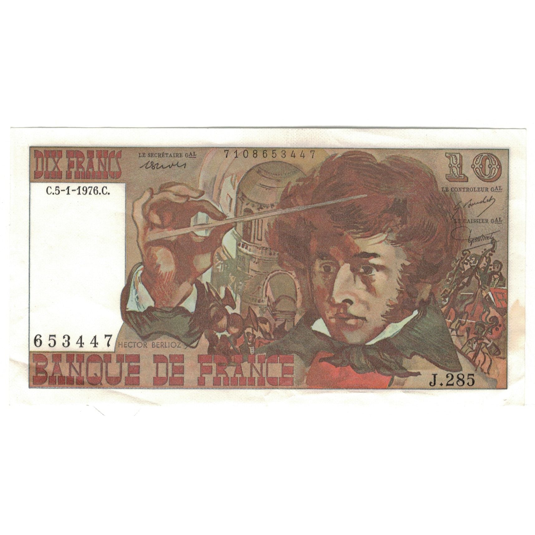 Frankrijk, 10 Francs, Berlioz, 1976, J.285, SUP, Fayette:63.17, KM:150c