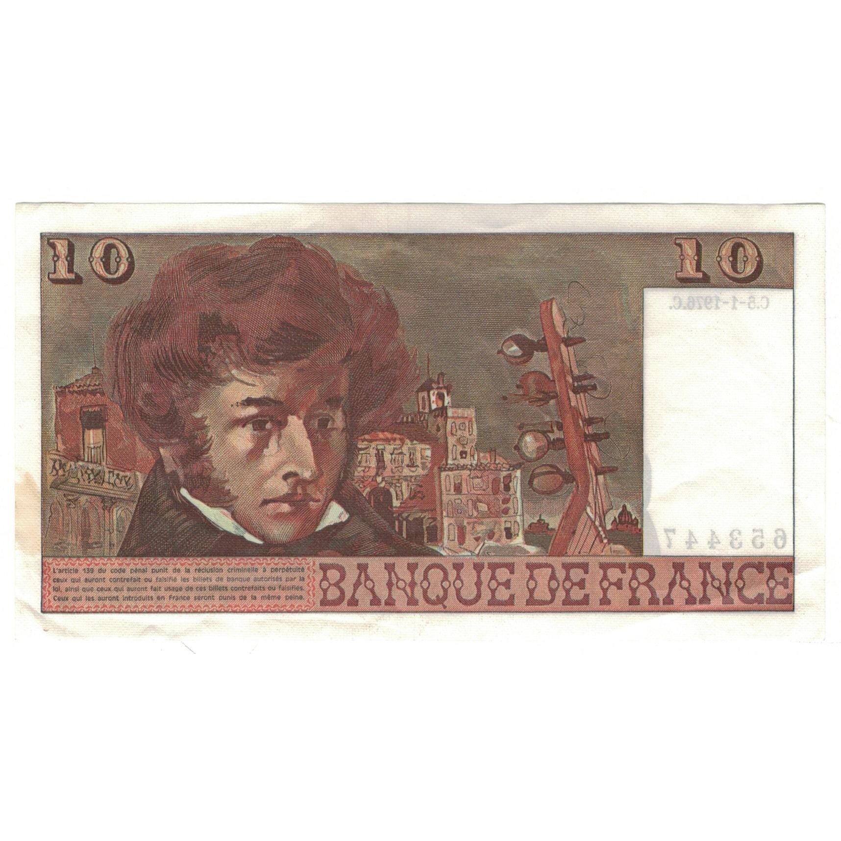 Frankrijk, 10 Francs, Berlioz, 1976, J.285, SUP, Fayette:63.17, KM:150c