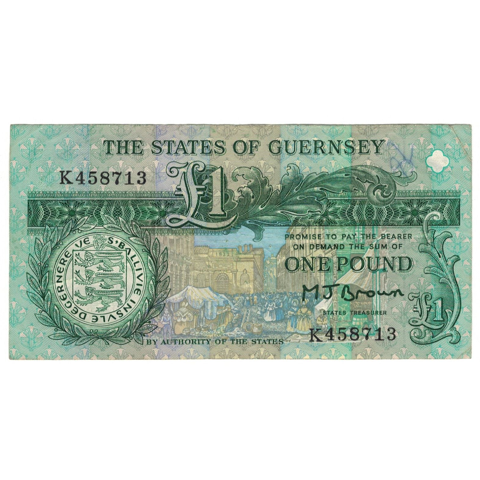 Billete, 1 Pound, Guernsey, KM:48b, MBC