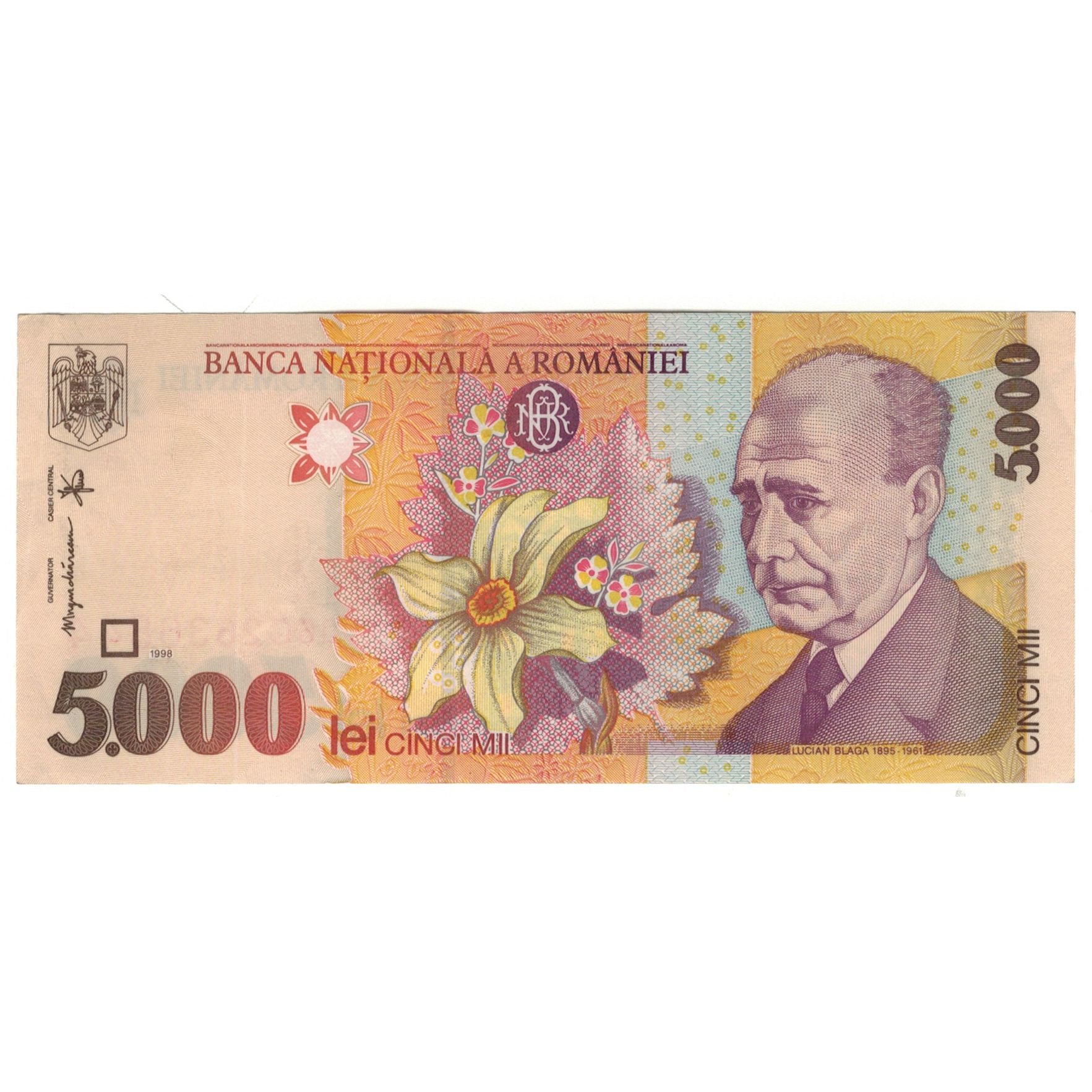 Geldschein, Rumänien, 5000 Lei, 1998, KM:107a, UNZ-