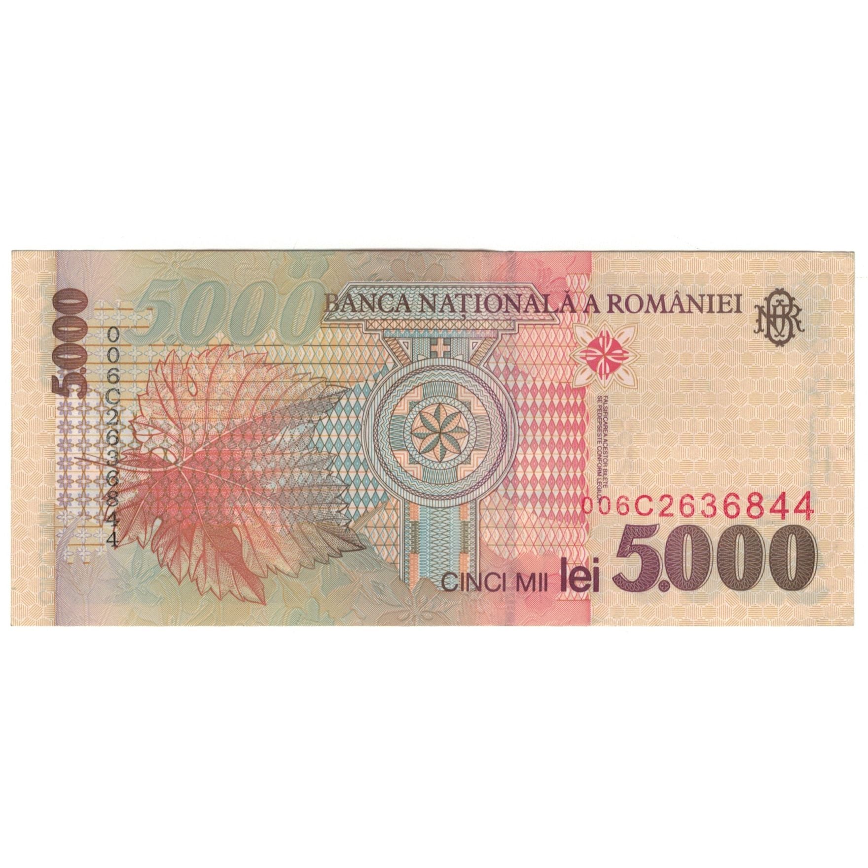 Geldschein, Rumänien, 5000 Lei, 1998, KM:107a, UNZ-