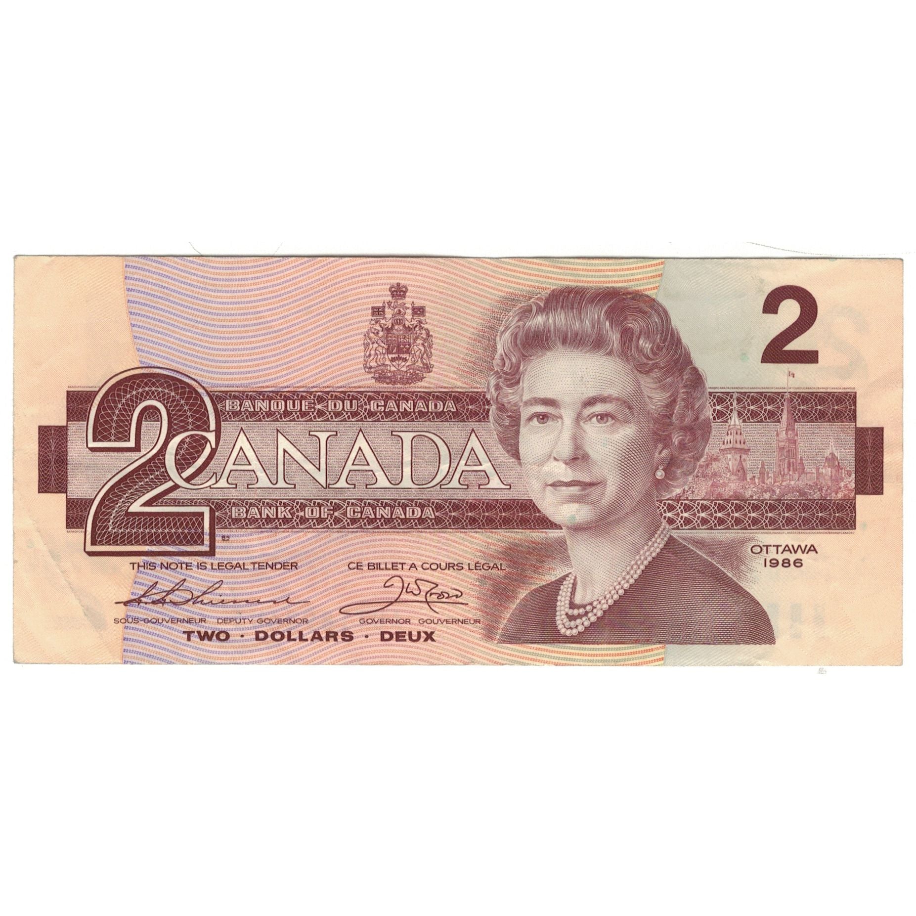 Biljet, Canada, 2 Dollars, 1986, KM:94b, SPL+