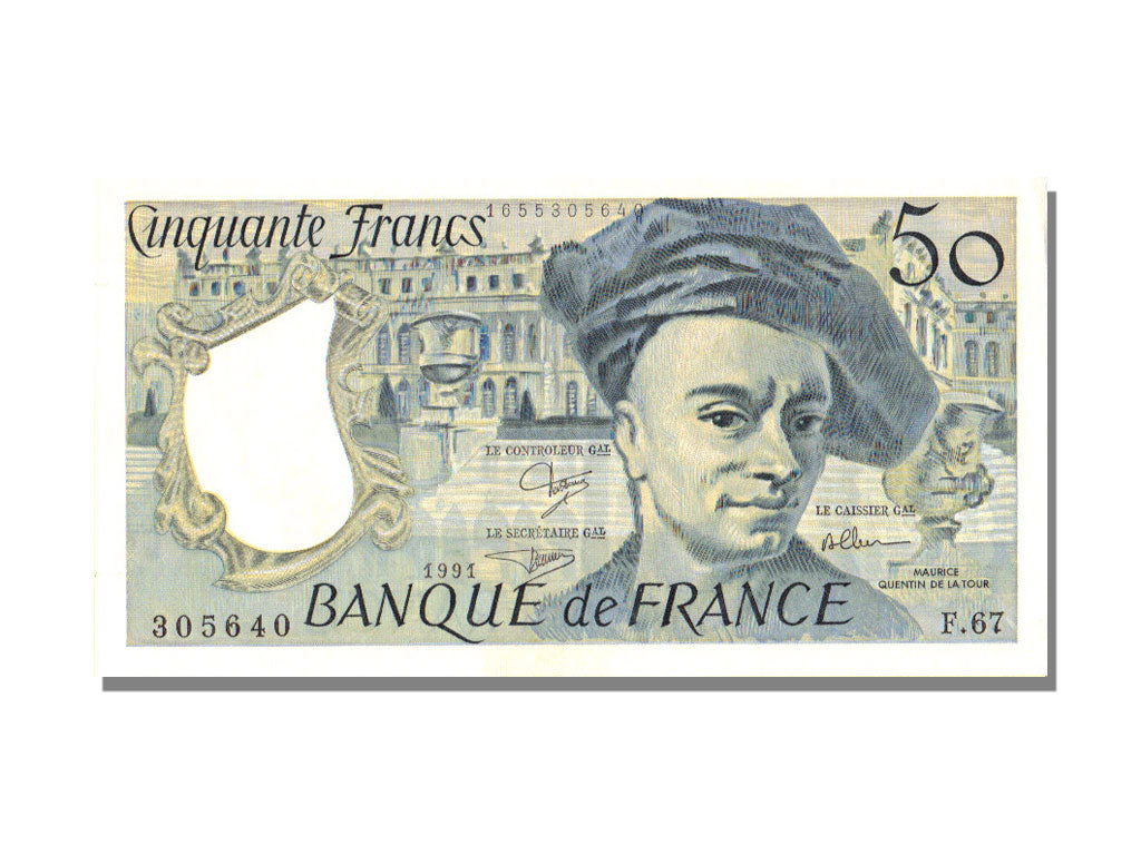 France, 50 Francs, 50 F 1976-1992 ''Quentin de La Tour'', 1991, KM #152e,...