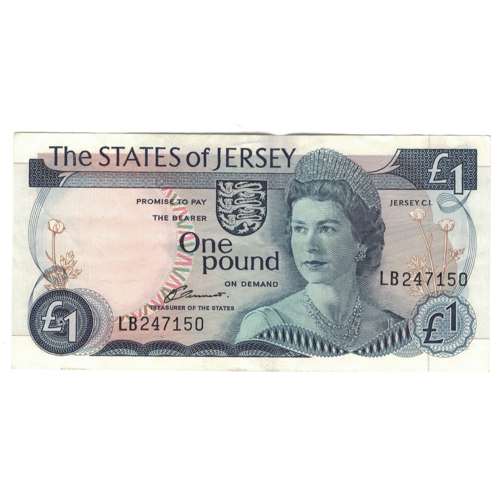 Banknote, Jersey, 1 Pound, Undated (1976-1988), KM:11a, AU(55-58)