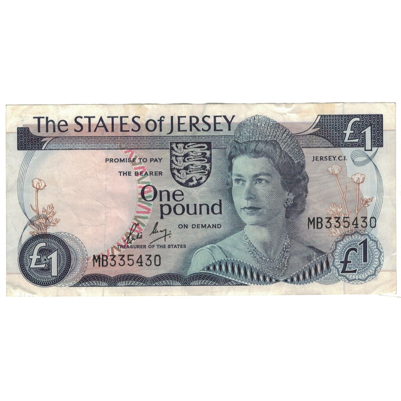 Banknote, Jersey, 1 Pound, Undated (1976-1988), KM:11a, EF(40-45)