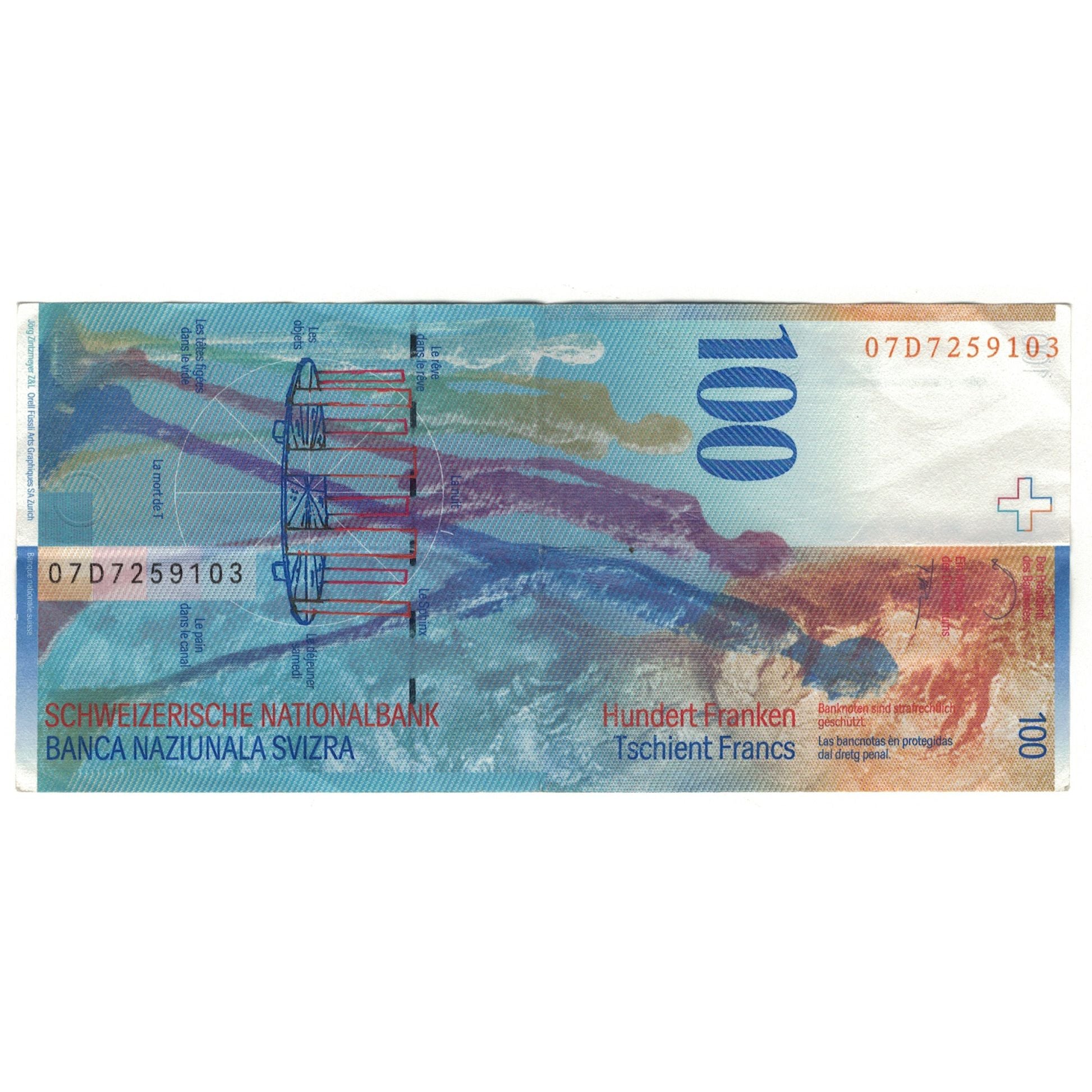 Banconote, Svizzera, 100 Franken, KM:72g, BB