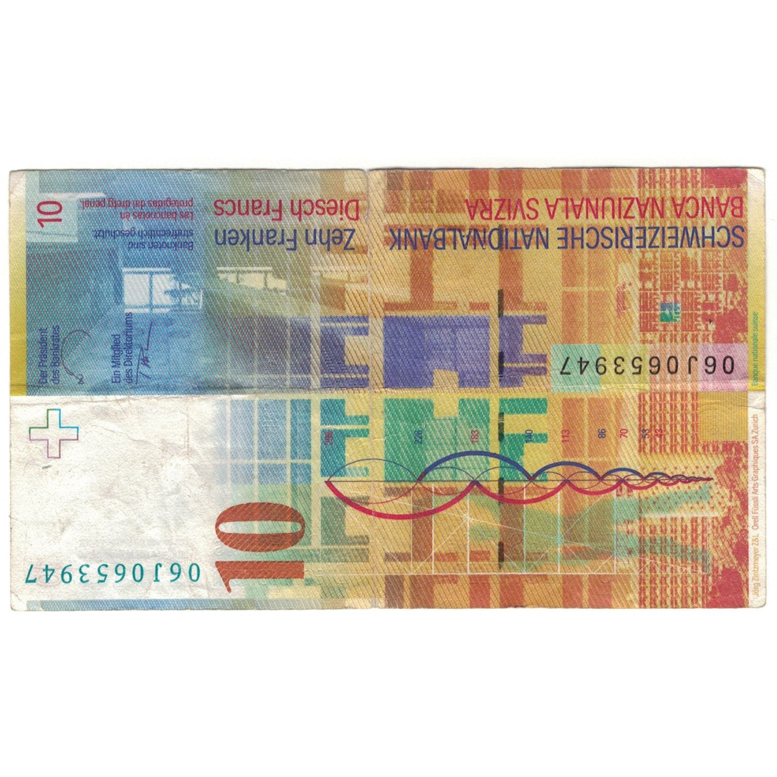 Banknote, Switzerland, 10 Franken, KM:66a, VF(20-25)