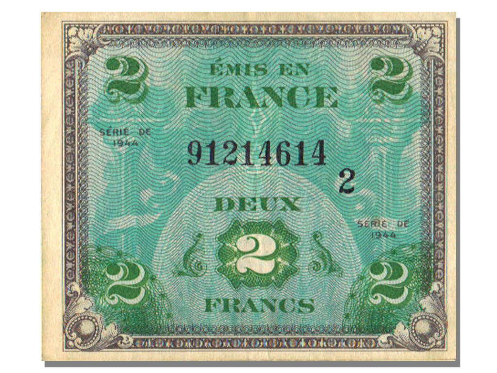 FRANCE, 2 Francs, 1944, KM #114b, UNC(60-62)