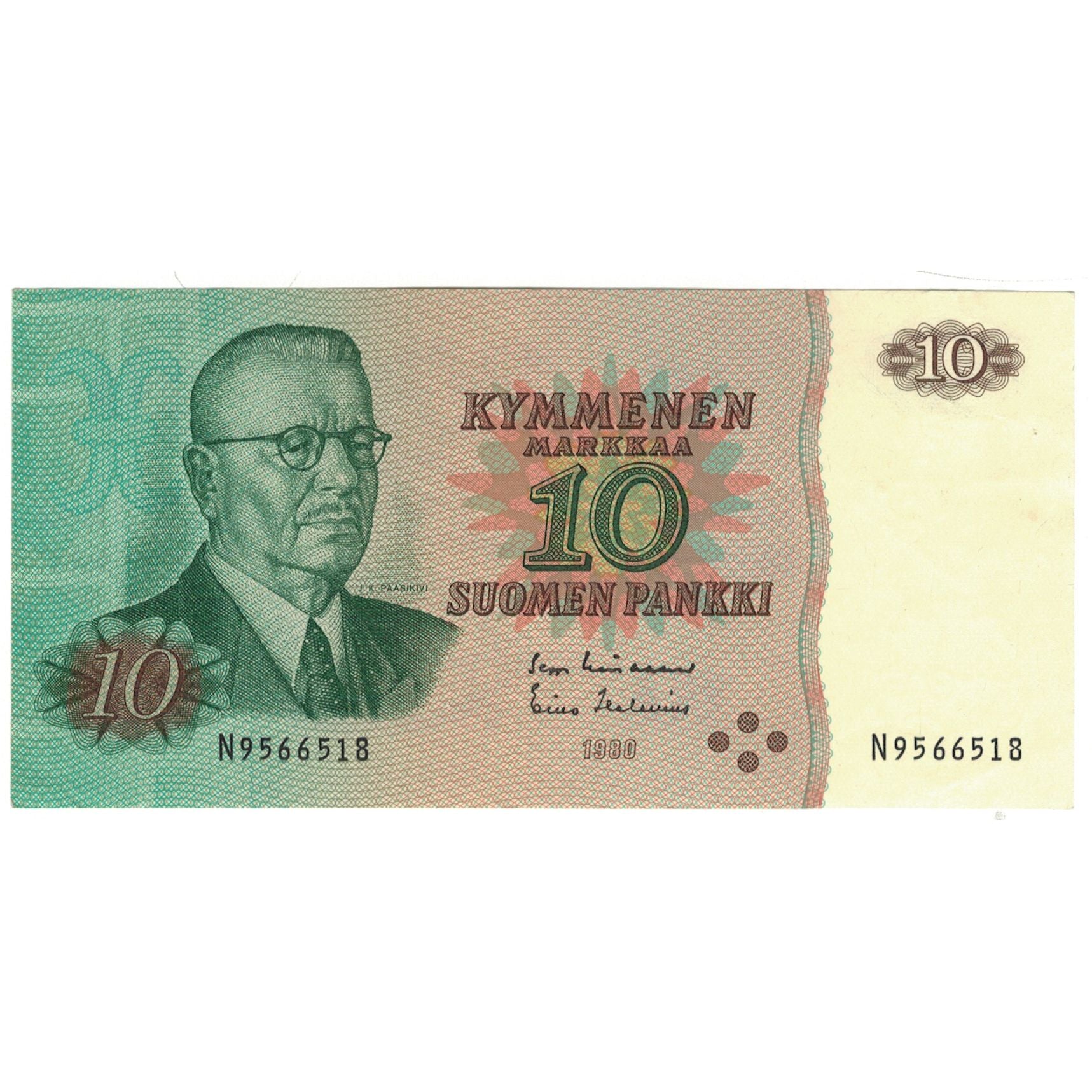 Banknote, Finland, 10 Markkaa, 1980, 1980, KM:100a, UNC(63)