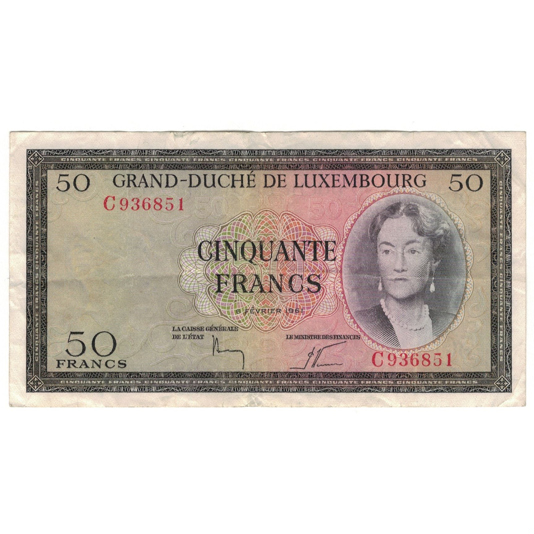 Banknote, Luxembourg, 50 Francs, 1961, 1961-02-06, KM:51a, EF(40-45)