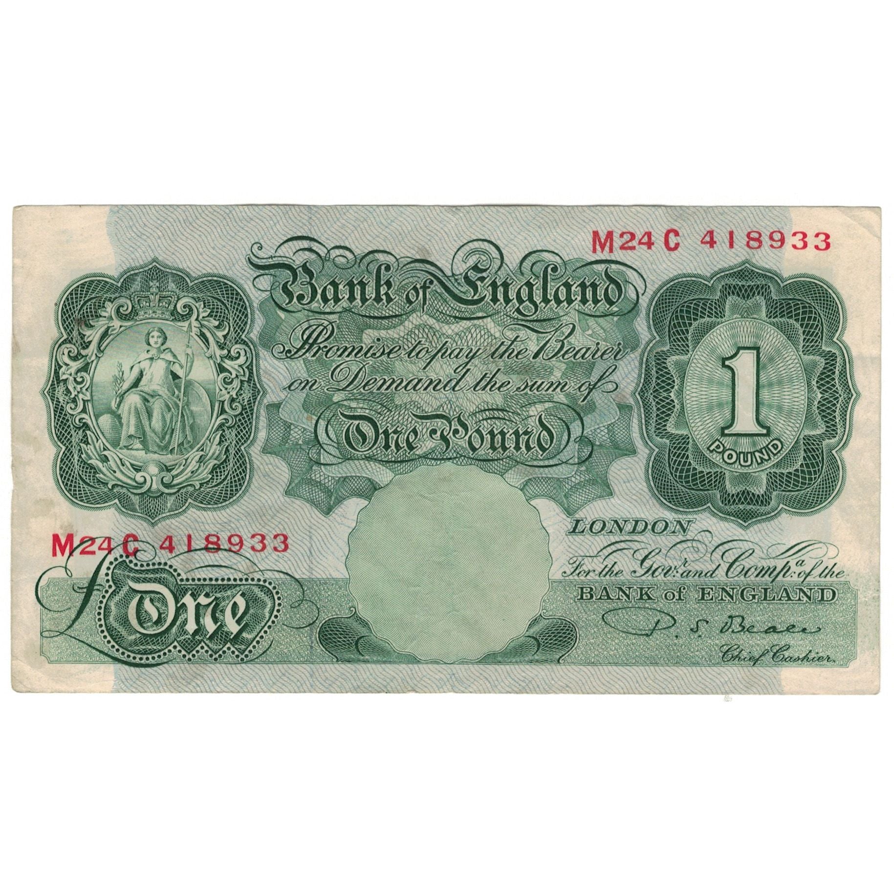 Geldschein, Großbritannien, 1 Pound, KM:369a, SS