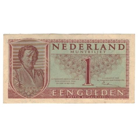 Banknote, Netherlands, 1 Gulden, 1949, 1949-08-08, KM:72, EF(40-45)