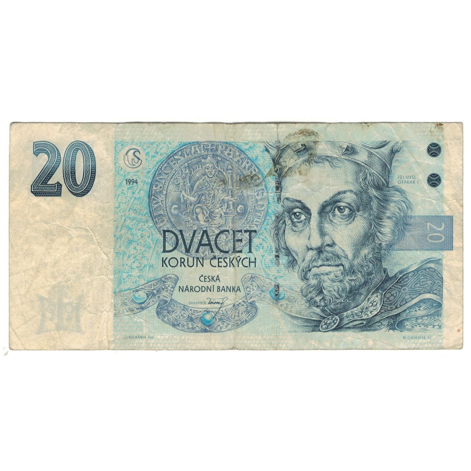Banknote, Czech Republic, 20 Korun, 1994, KM:10a, VF(20-25)