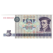 Biljet, Duitse Democratische Republiek, 5 Mark, 1975, KM:27A, NIEUW