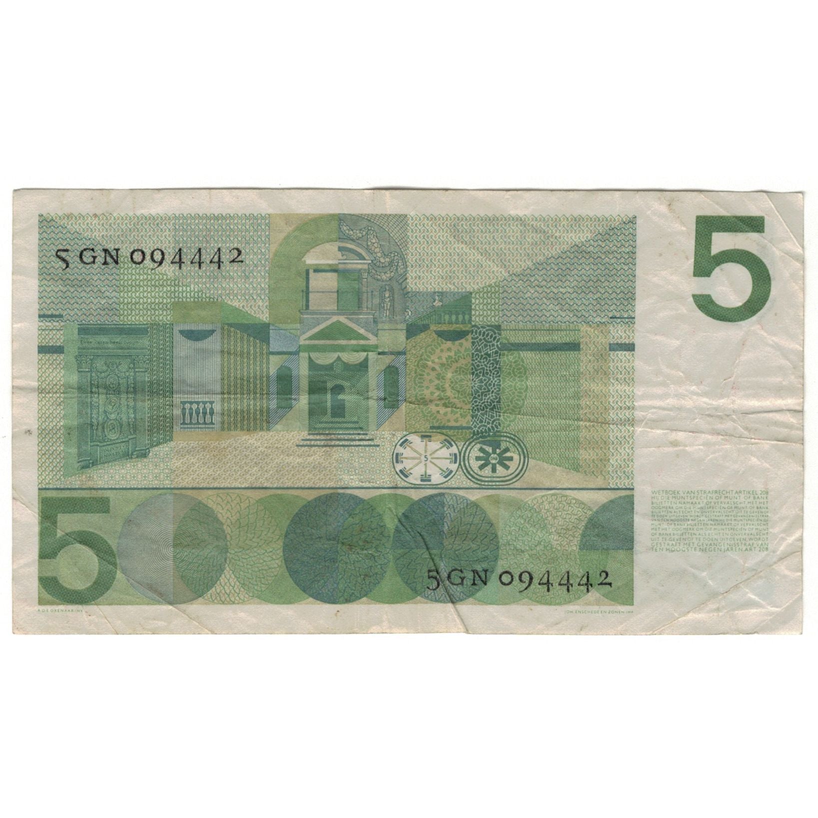 Banknote, Netherlands, 5 Gulden, 1966-04-26, KM:90a, VF(20-25)