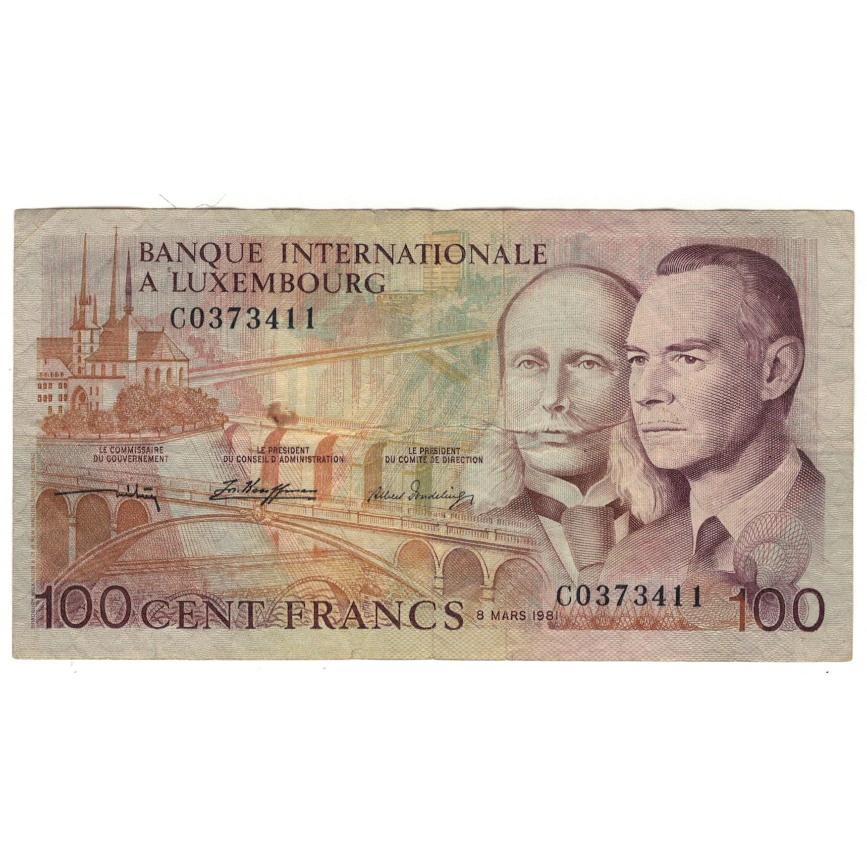 Banknote, Luxembourg, 100 Francs, 1981, 1981-03-08, KM:14A, VF(20-25)