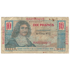 Martinique, 10 Francs, Undated (1947-49), D.12, Colbert, VG(8-10), KM:28