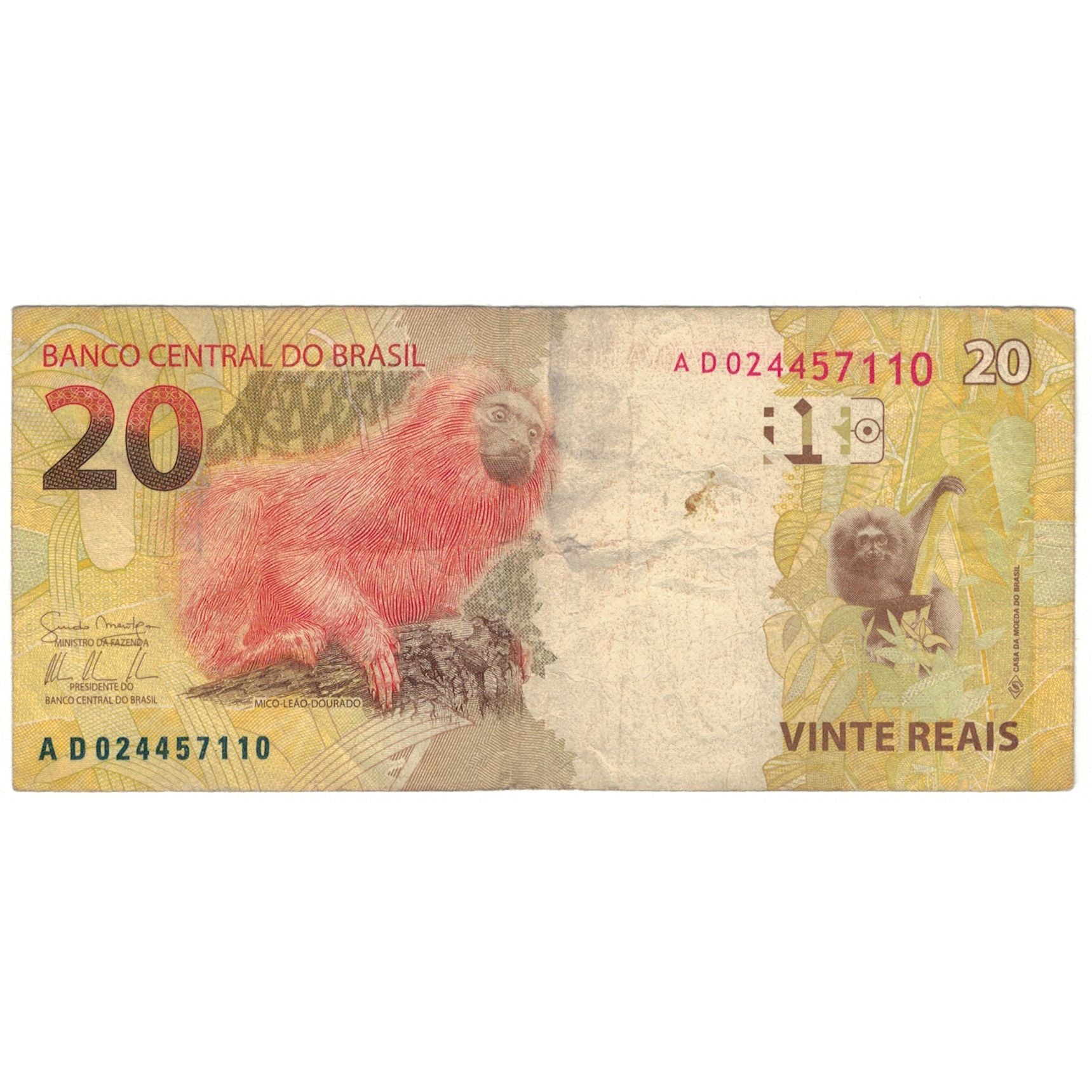 Banknote, Brazil, 20 Reais, KM:254, VF(20-25)