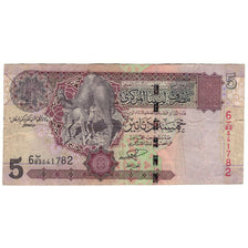 Banknote, Libya, 5 Dinars, KM:69b, VF(20-25)