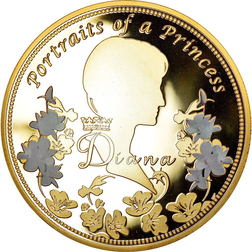 Verenigd Koninkrijk, Medaille, Portrait of a Princess, Diana, FDC, Copper Gilt