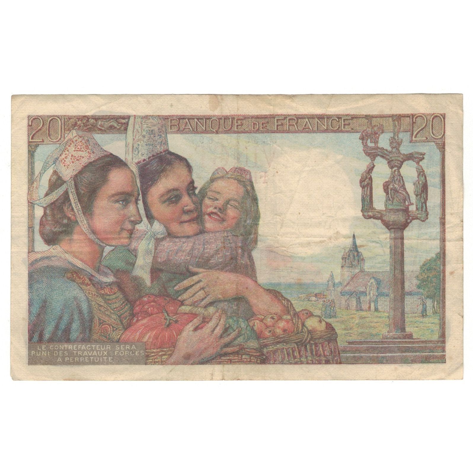 France, 20 Francs, Pêcheur, 1949, R.219, VF(20-25), Fayette:13.15, KM:100c