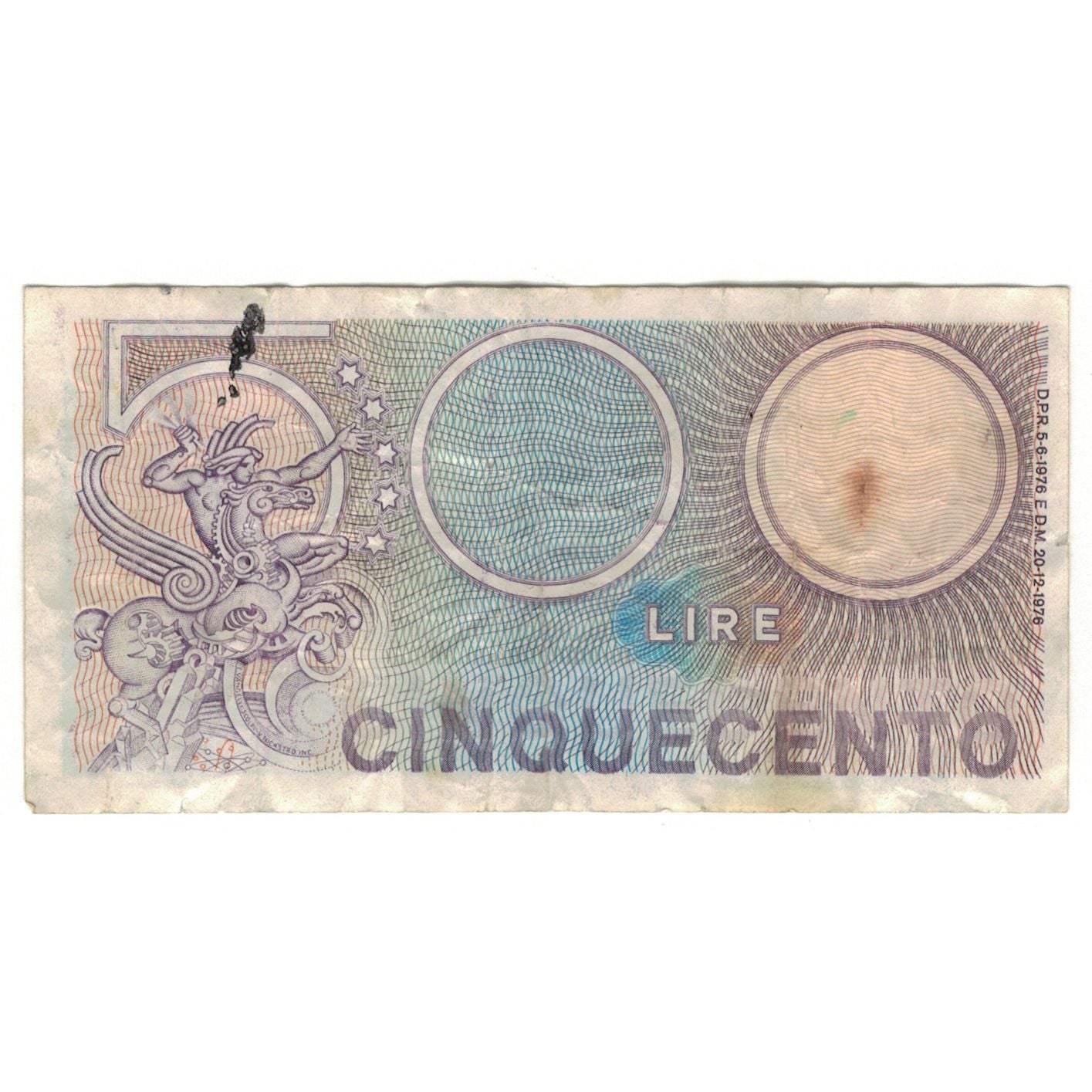 Banknote, Italy, 500 Lire, 1976, 1976-12-20, KM:95, VF(20-25)