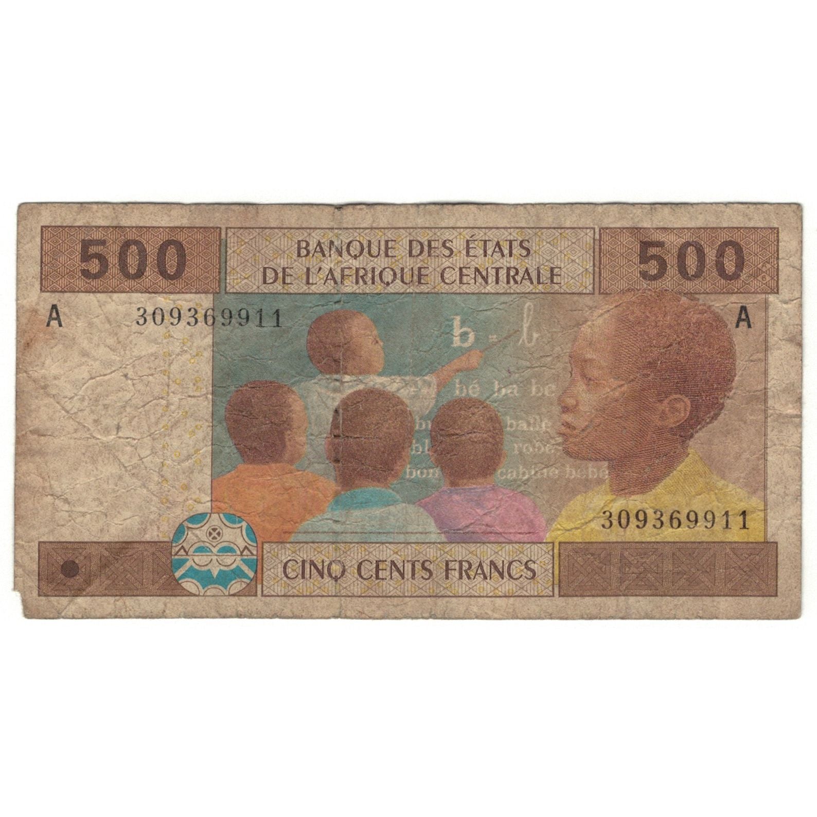Banknote, Central African States, 500 Francs, 2002, KM:106T, VG(8-10)