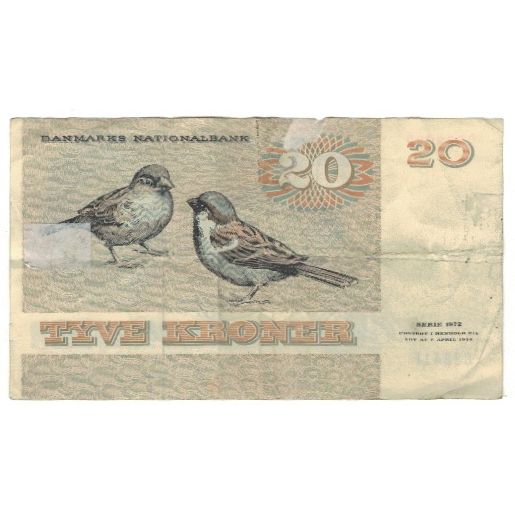 Banknote, Denmark, 20 Kroner, 1972, KM:49b, VF(20-25)