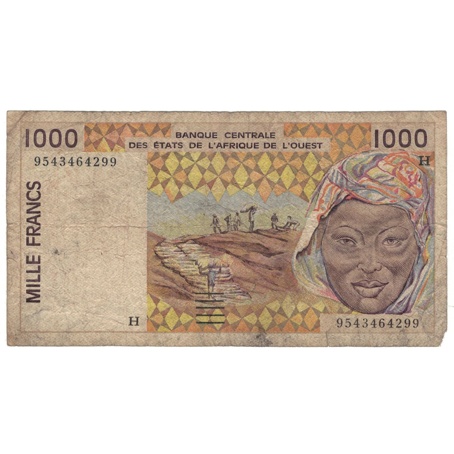 Banknote, West African States, 1000 Francs, 2003, KM:111Ai, VG(8-10)