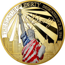 Stati Uniti d'America, medaglia, The Statue of Liberty, FDC, Rame dorato