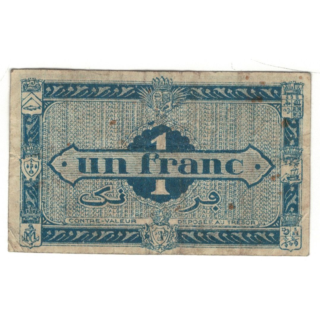 Banknote, Algeria, 1 Franc, 1944, KM:101, VG(8-10)