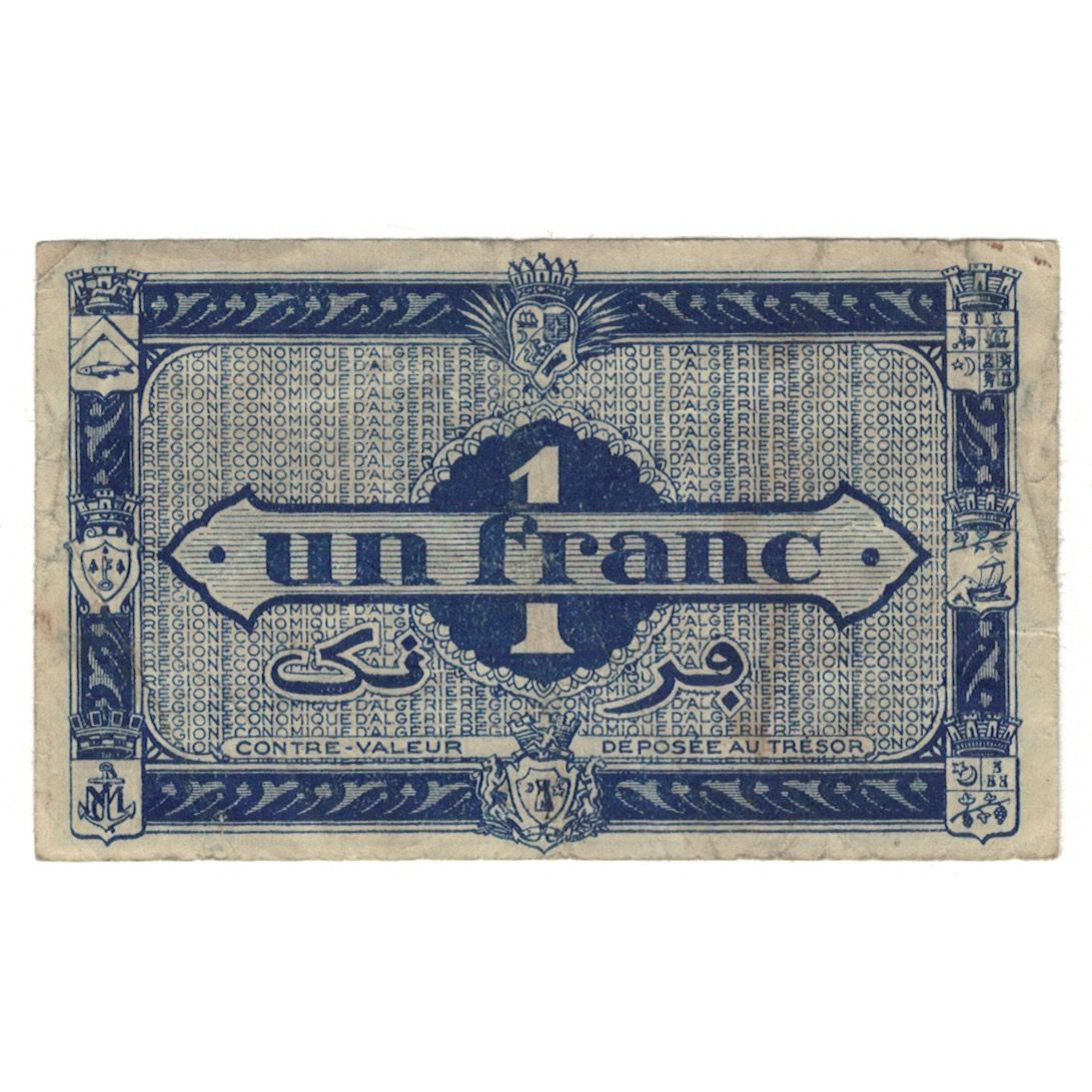 Banknote, Algeria, 1 Franc, 1944, KM:98b, VG(8-10)