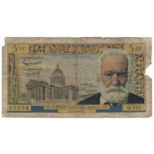 Frankrijk, 5 Nouveaux Francs, Victor Hugo, 1965, O.137, AB, Fayette:56.17
