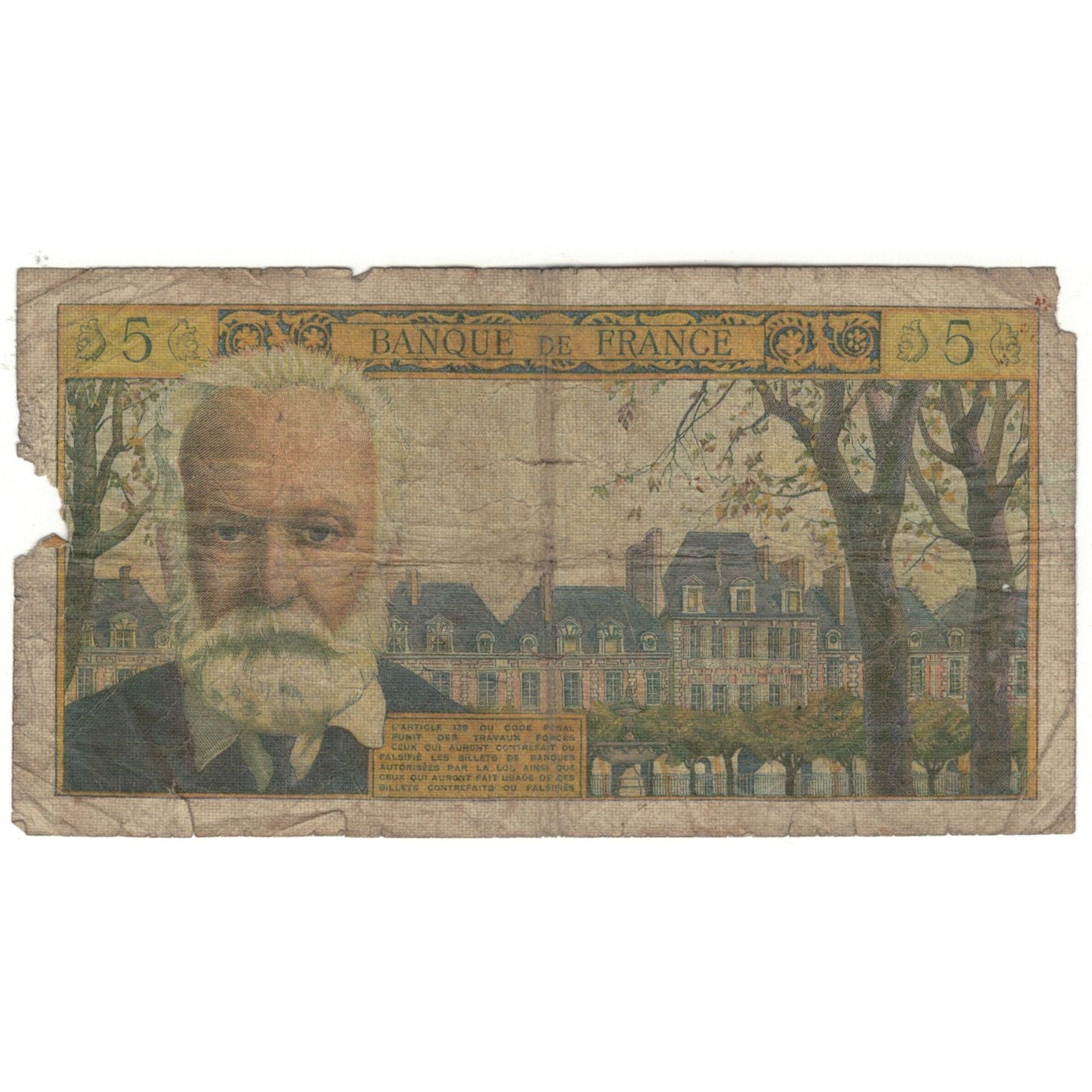 Frankrijk, 5 Nouveaux Francs, Victor Hugo, 1965, O.137, AB, Fayette:56.17
