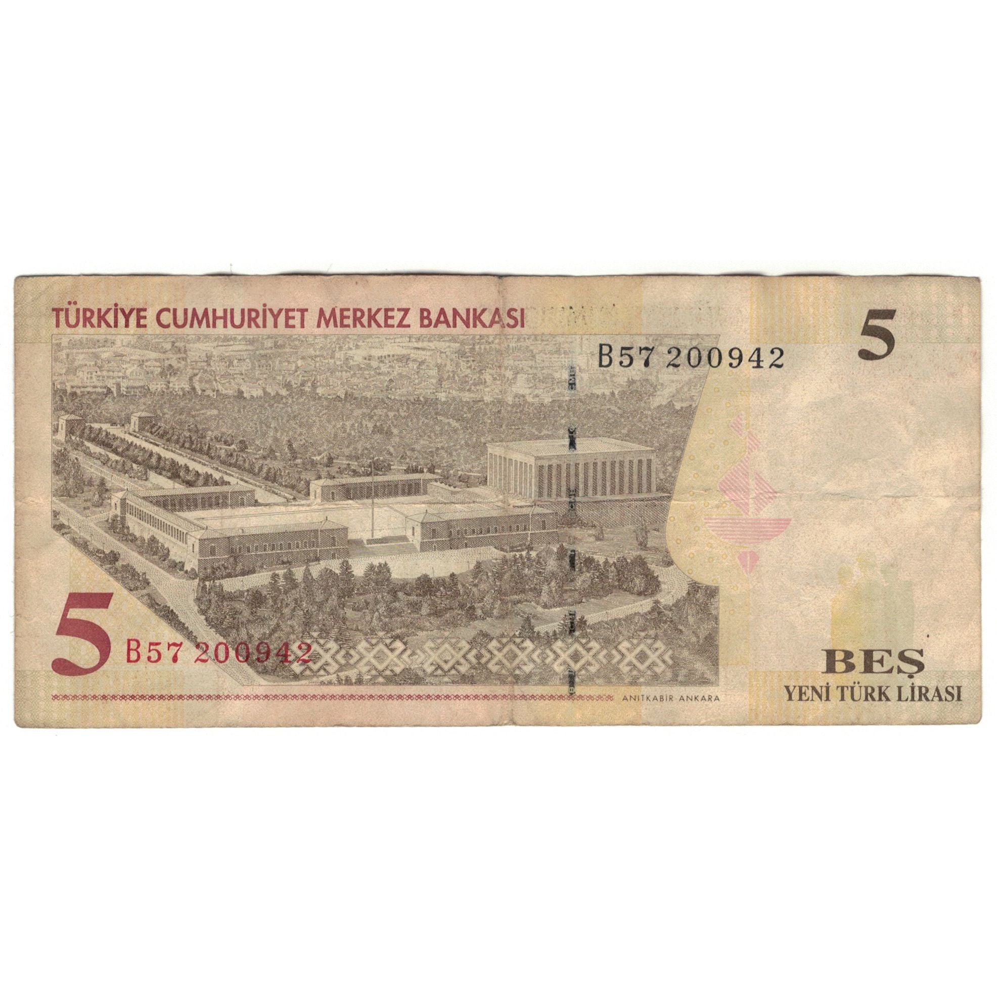 Billet, Turquie, 5 New Lira, 1970, 1970-10-14, KM:217, TB