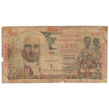 French Antilles, 1 Nouveau Franc on 100 Francs, Undated (1961), Y.1, SGE, KM:1a