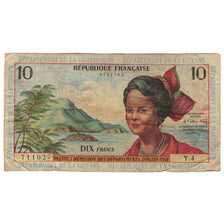 Banknote, French Antilles, 10 Francs, KM:8b, VG(8-10)