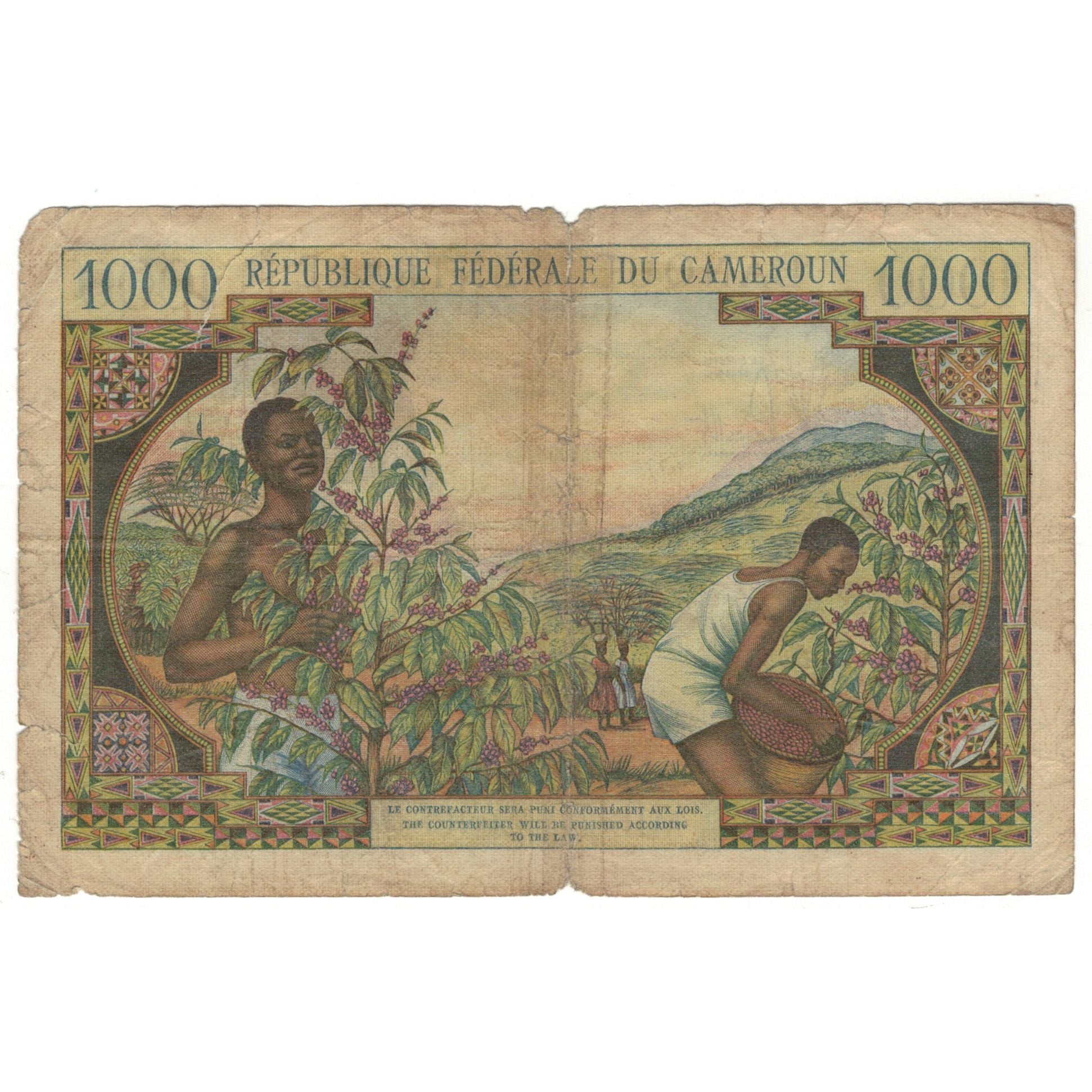 Banknote, Cameroon, 1000 Francs, 1962, KM:12a, VG(8-10)