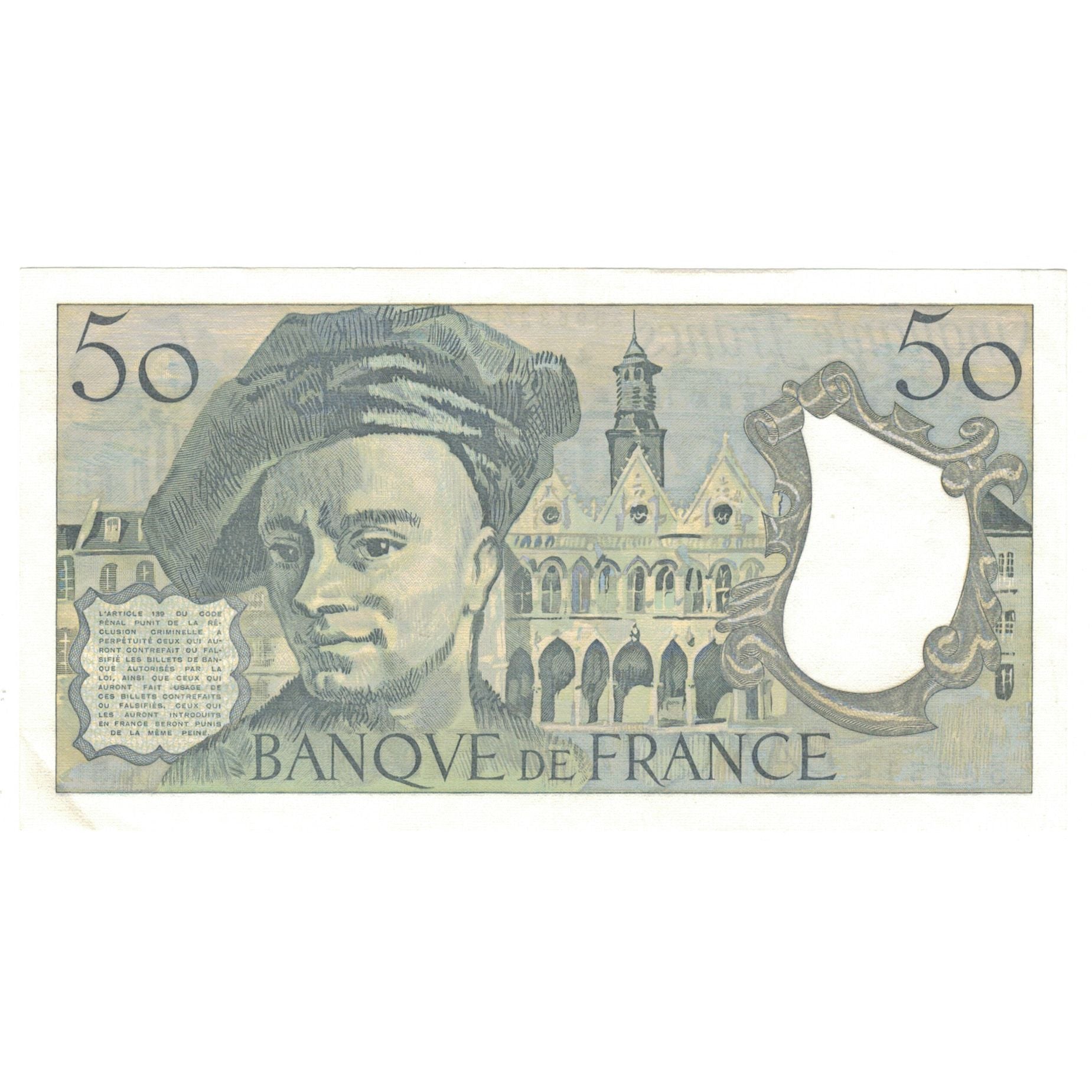 France, 50 Francs, De La Tour, 1976-1992, K.51, UNC(63), Fayette:67.14, KM:152d