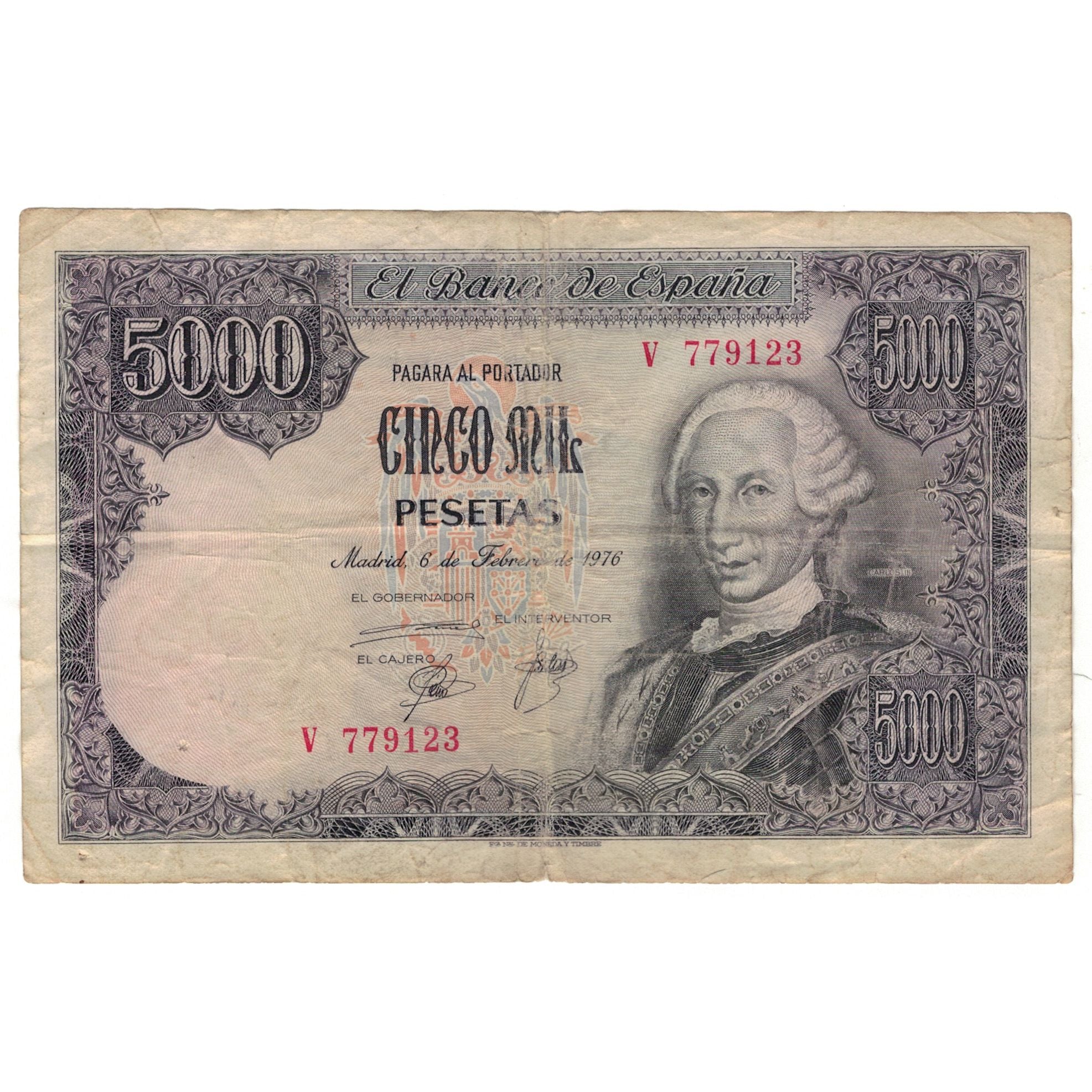 Banknote, Spain, 5000 Pesetas, 1978, 1976-02-06, KM:155, VF(20-25)