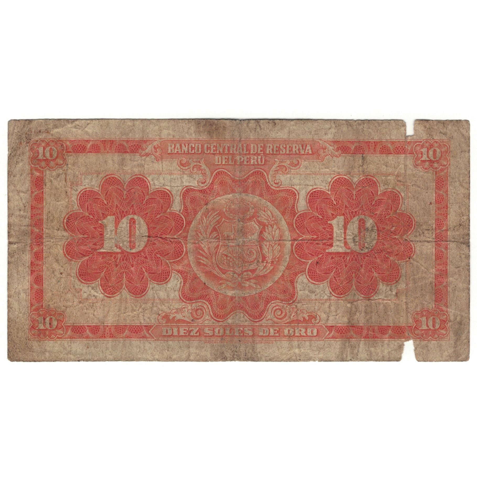 Banknote, Peru, 10 Soles, 1958, 1958-08-21, KM:82, AG(1-3)