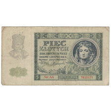 Banconote, Polonia, 5 Zlotych, 1941, 1941-08-01, KM:101, B