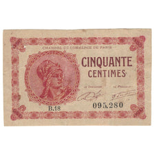 France, 50 Centimes, Other, 1920, B.18, PARIS, VF(20-25)