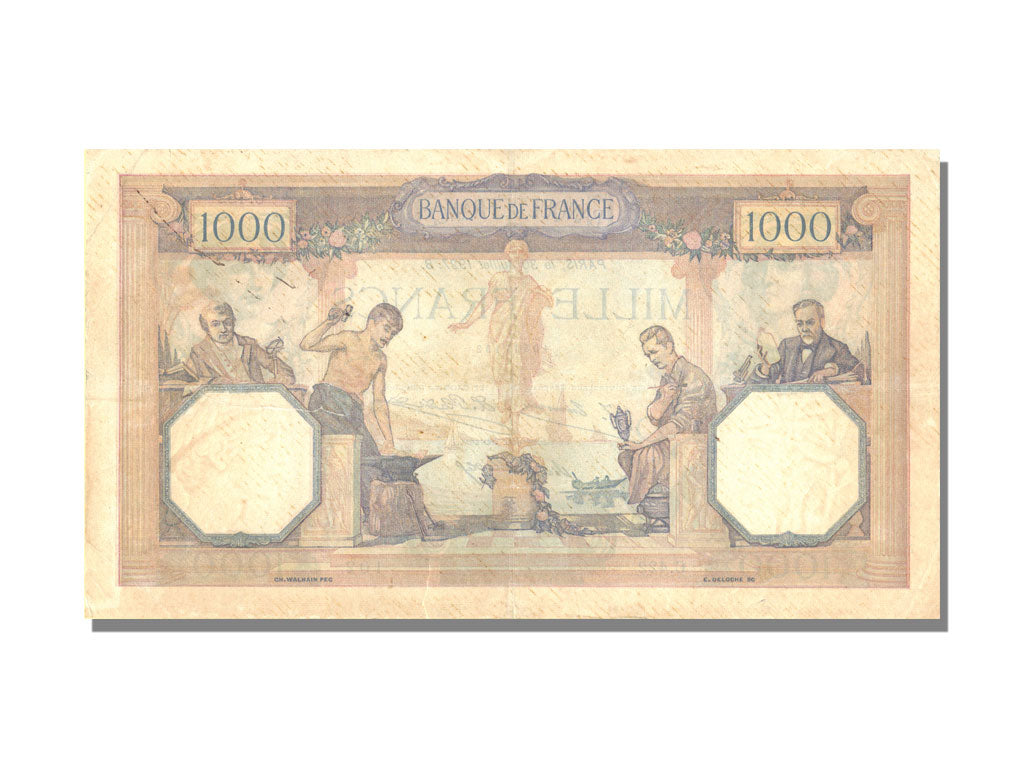 France, 1000 Francs, 1927, KM #79a, 1927-07-30, EF(40-45), C 422, Fayette #37.1