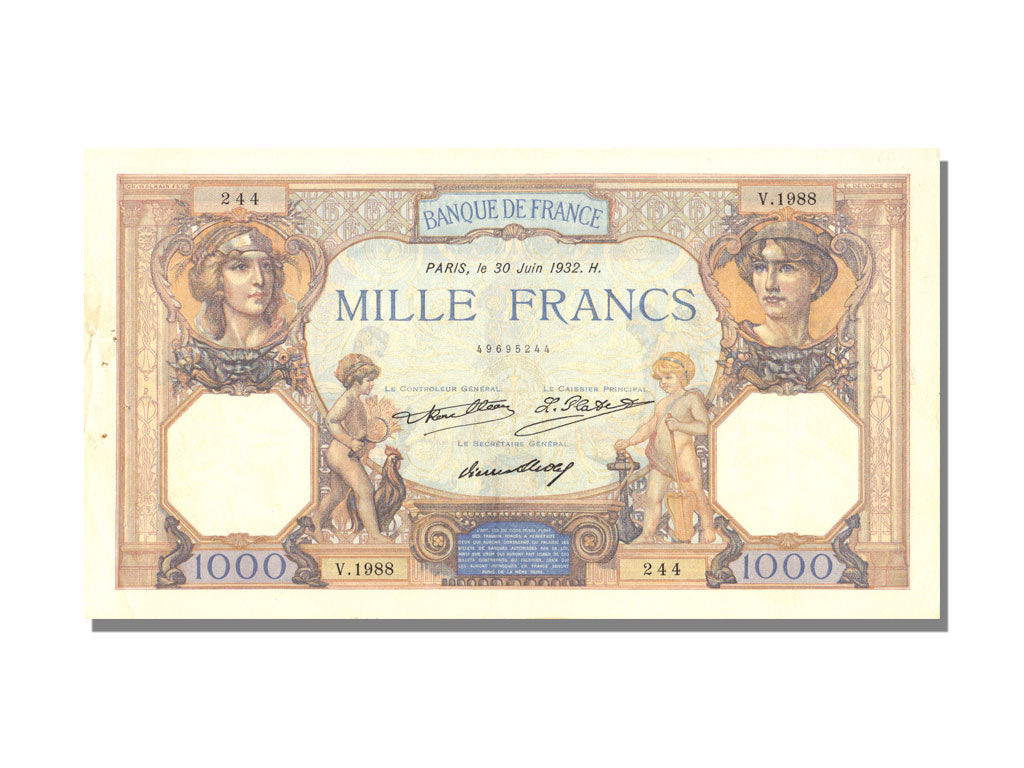 France, 1000 Francs, 1 000 F 1927-1940 ''Cérès et Mercure'', 1932, KM #79b, 1...