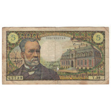 France, 5 Francs, Pasteur, 1966, Y.39, VG(8-10), Fayette:61.4, KM:146a