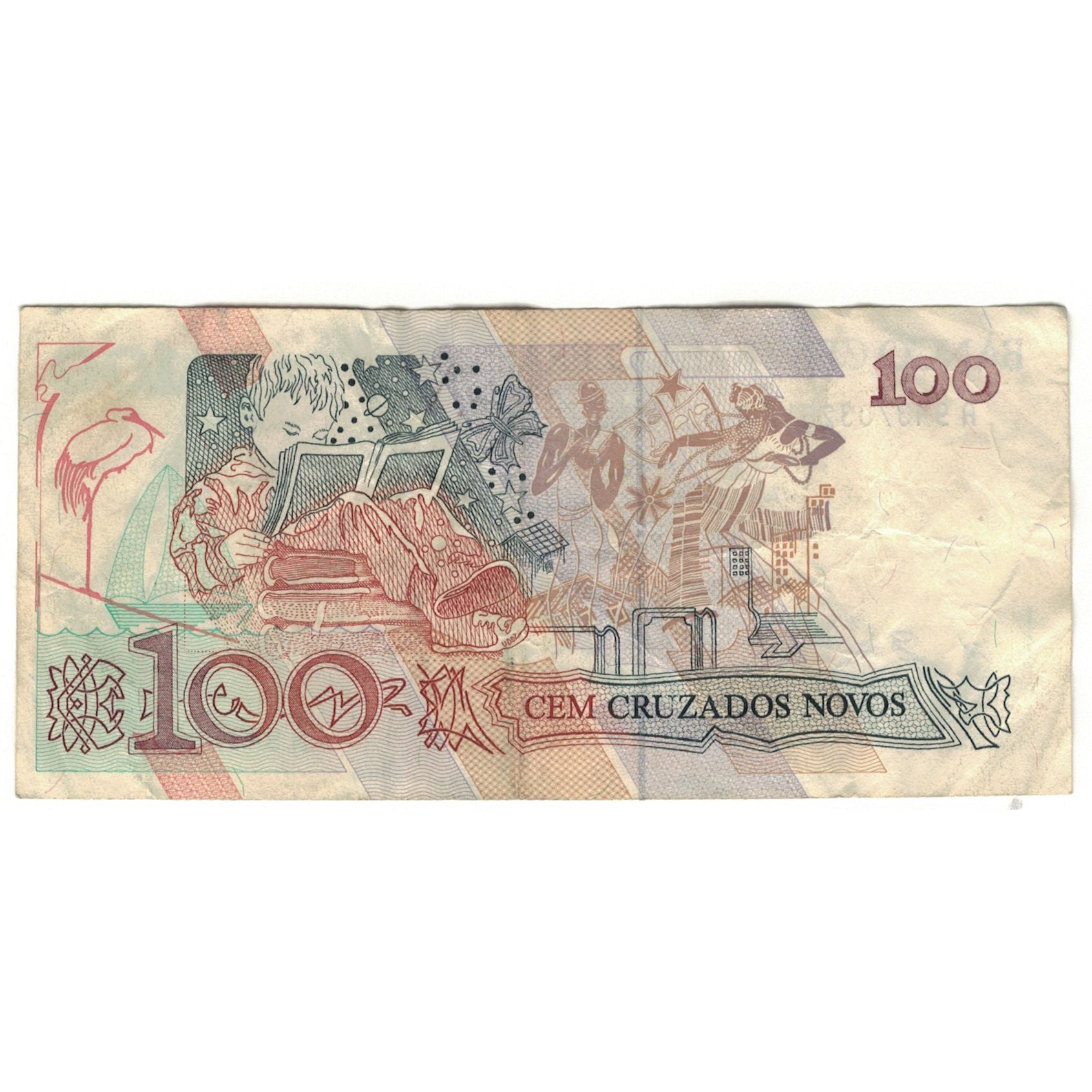 Banknote, Brazil, 100 Cruzeiros on 100 Cruzados Novos, 1991, KM:224b, VF(20-25)
